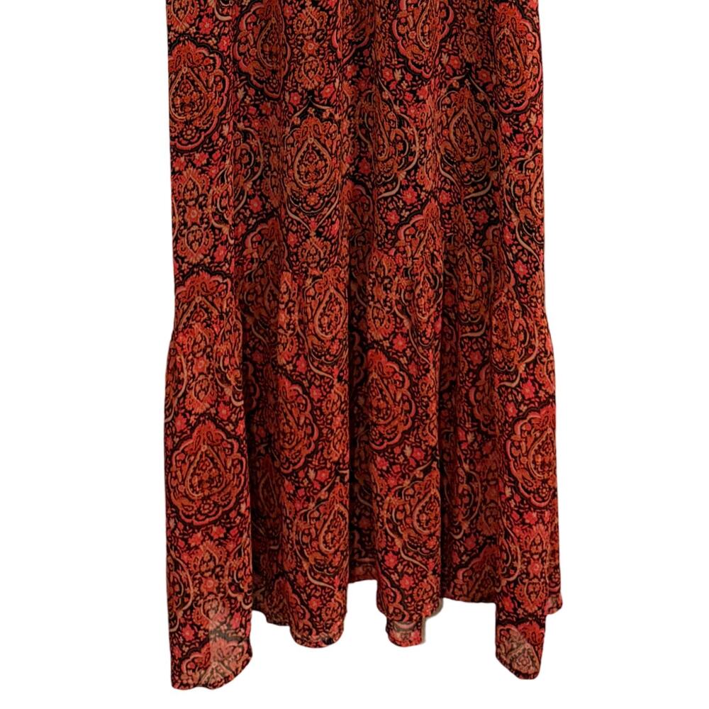 Lucky Brand Maxi Dress Medium Paisley Boho Spaghetti Strap Flowy Sundress NWT - Picture 6 of 8